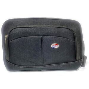 American Tourister Shoulder Bag Black Canvas Carry-On 15" x 10" x 6" Vintage